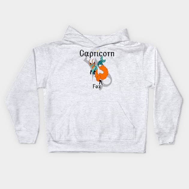 Capricorn Fox Kids Hoodie by The art of Kai